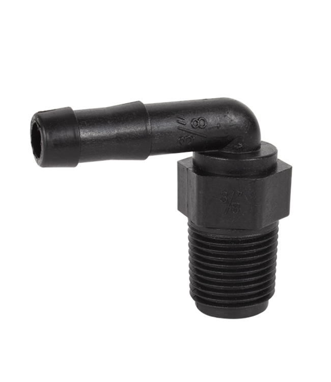 Banjo 3/8" THD, 3/8" Hose Barb 90°