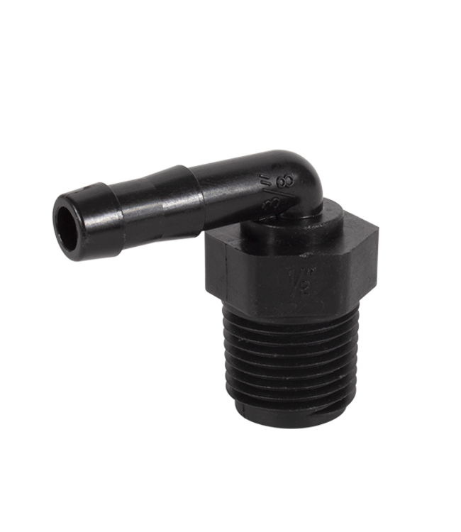 Banjo 1/2" THD, 3/8" Hose Barb 90°
