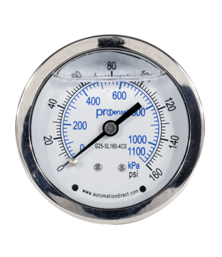 SS Liquid Filled Gauge - Pressure Gauge (160 PSI)