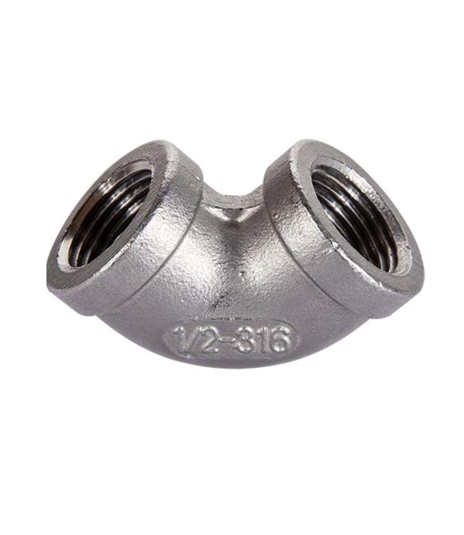 1/2" 316 SS Threaded Cast Pipe Elbow