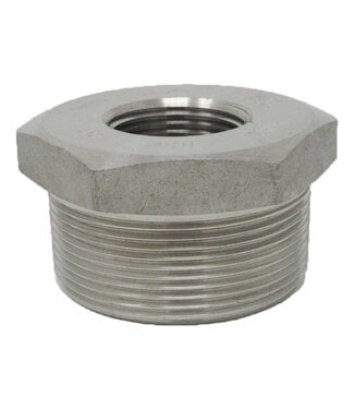 Pressure Washer 3/4" x 3/8" Hex Reducer Bushing, SS 316L A/SA182 Pipe Fitting