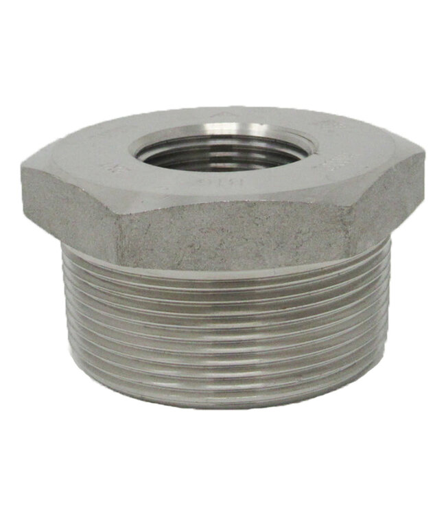 Pressure Washer 3/4" x 3/8" Hex Reducer Bushing, SS 316L A/SA182 Pipe Fitting