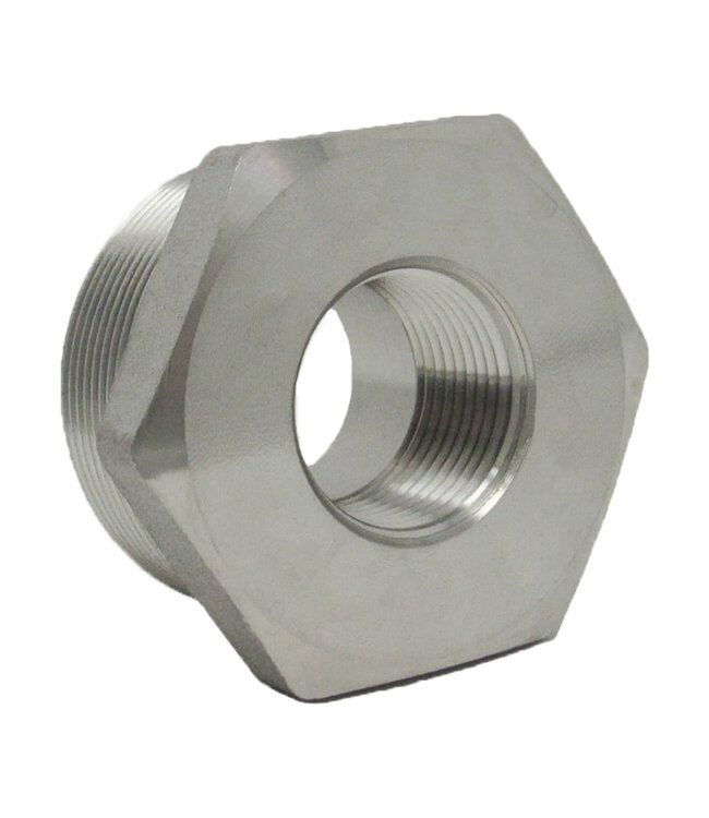 Pressure Washer 3/4" x 3/8" Hex Reducer Bushing, SS 316L A/SA182 Pipe Fitting