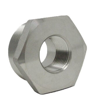 Chemical Hose 3/4" x 1/2" Hex  Reducer Bushing, SS 316L A/SA182 Pipe Fitting