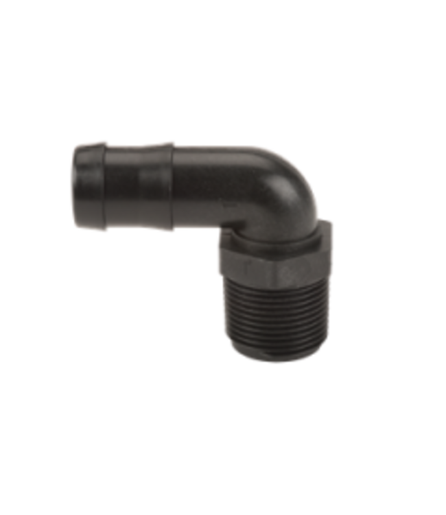 HOSE BARB 1"THD- 1"BARB 90 DEGREE
