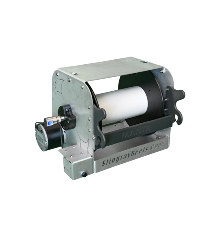 Stingray Electric Manta Reel Loaded with 1/2" Clear Braid Hose-  300'