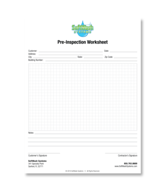 SoftWash Systems SWS SoftServ™ (50) Pre Inspection Forms