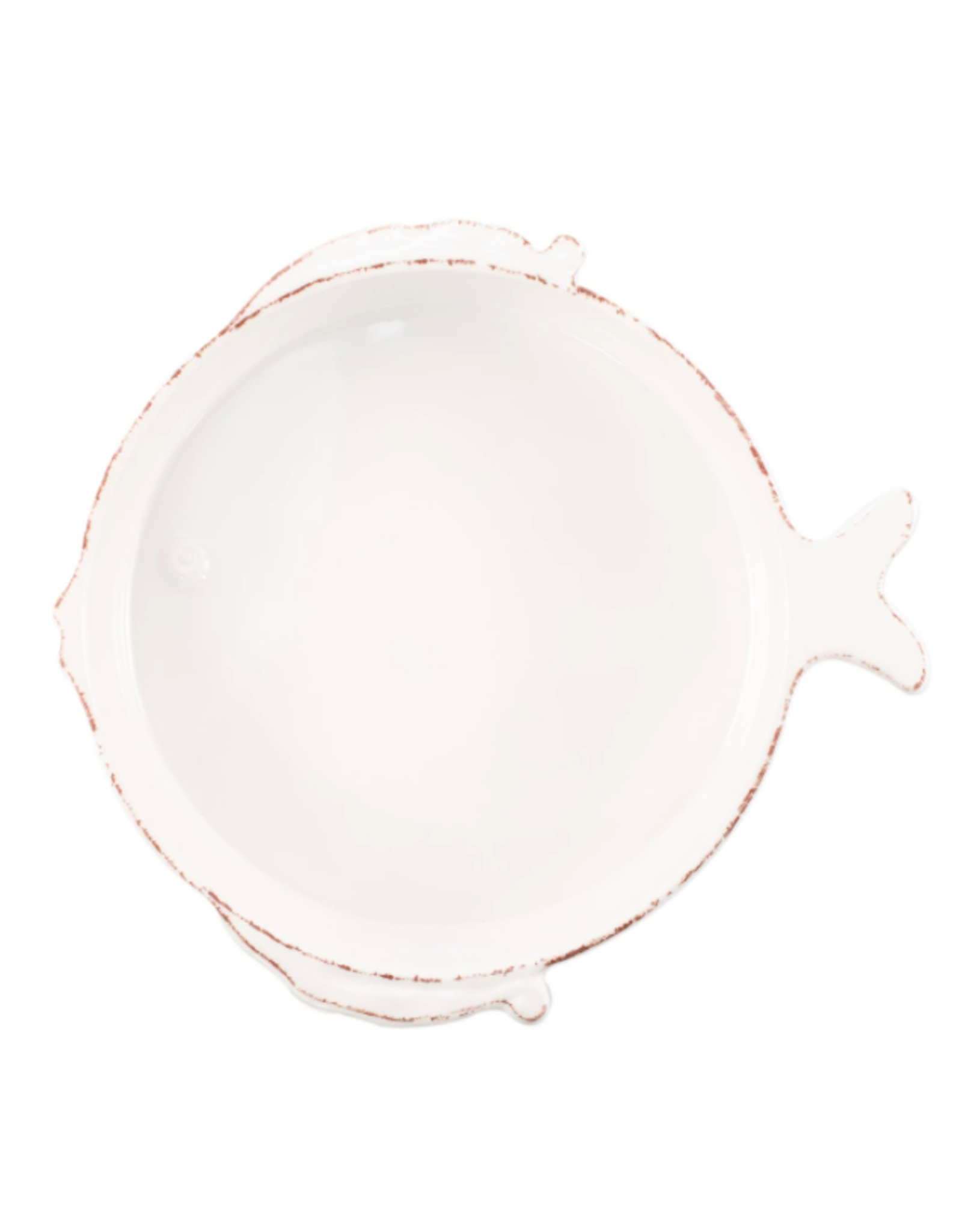 Vietri Melamine Lastra Fish Medium Serving Bowl in White