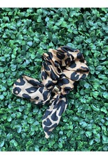 Silk Tie Scrunchie in Leopard