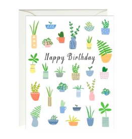Paula and Waffle Birthday Plants Card