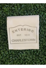 Marshes Fields and Hills Entering Charlestown Tea Towel in Dorian Grey