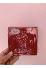 Caspari Bottoms Up Charlestown in Red Linen Napkins