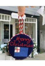 Smathers & Branson Merry Christmas Flag Needlepoint Ornament