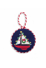Smathers & Branson Christmas Sailboat Needlepoint Ornament