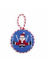 Smathers & Branson Skiing Santa Needlepoint Ornament