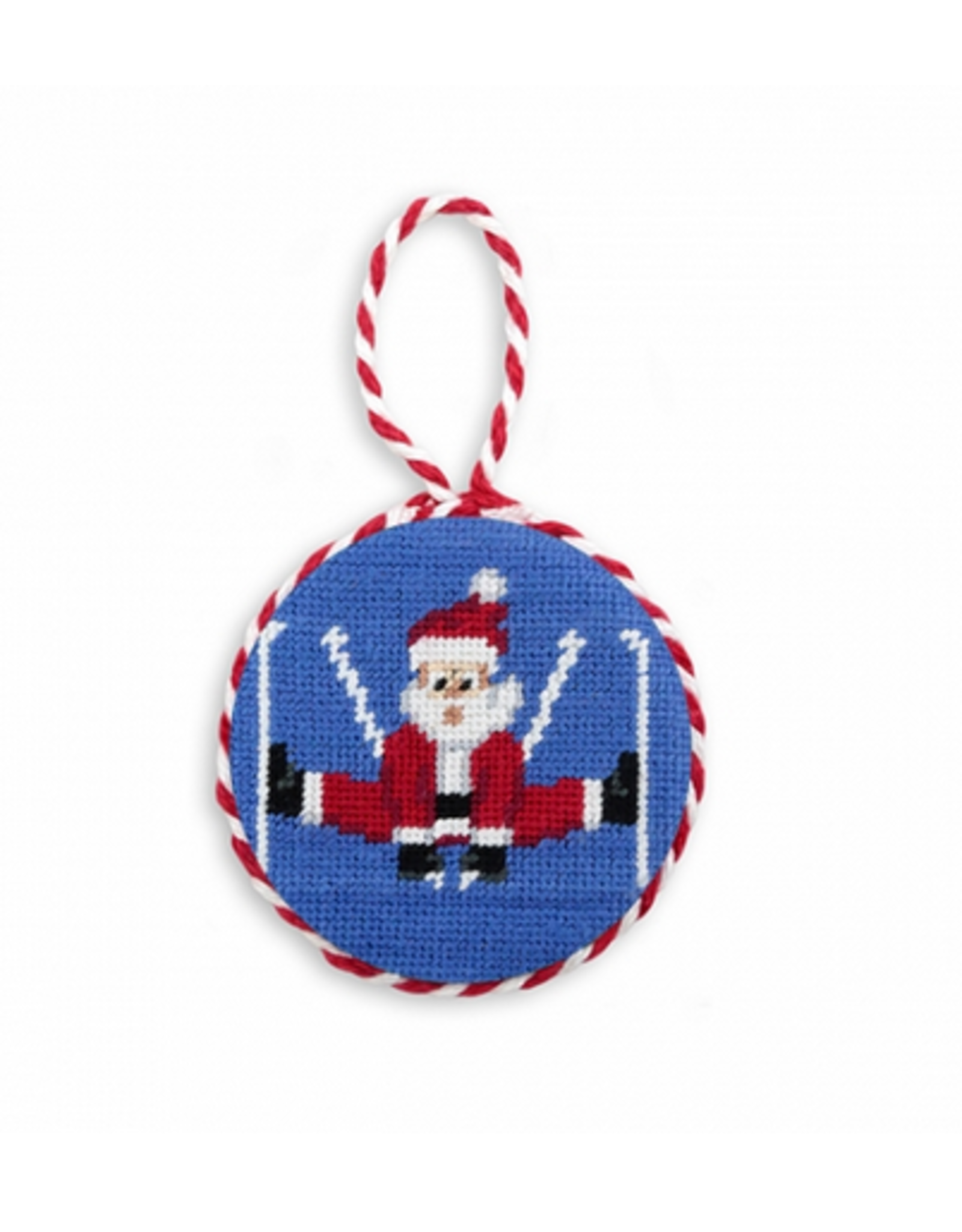 Smathers & Branson Skiing Santa Needlepoint Ornament