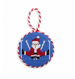 Smathers & Branson Skiing Santa Needlepoint Ornament
