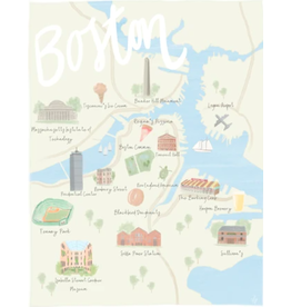 Palm Prints Co Boston Map 8x10 Print by Palm Prints