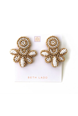 Beth Ladd Collection Love Studs in Gold and White by Beth Ladd