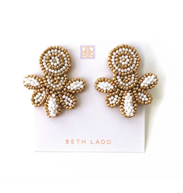 Beth Ladd Collection Love Studs in Gold and White by Beth Ladd