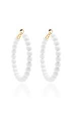 Accessories Shop by Place & Gather Matte Beaded Statement Hoop in White