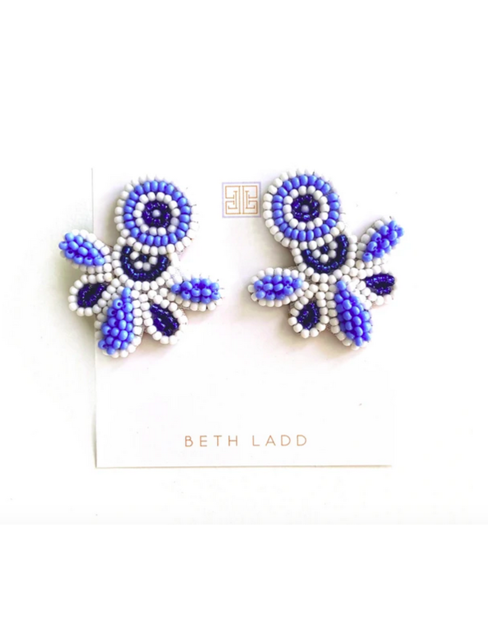 Beth Ladd Collection Love Studs in Navy/Periwinkle/White by Beth Ladd