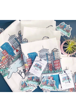 Anna Whitham Boston Tea Towel by Anna Whitham