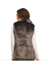 Donna Salyers Fabulous Furs Mink Couture Faux Fur Hook Vest in Graphite Size Large