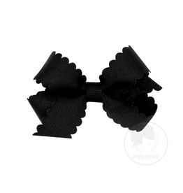 Wee Ones Wee Ones Mini Scallop Bow in Black