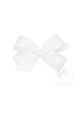 Wee Ones Mini Scallop Bow in White