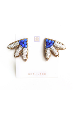 Beth Ladd Collection Calypso Studs in White and Blue by Beth Ladd
