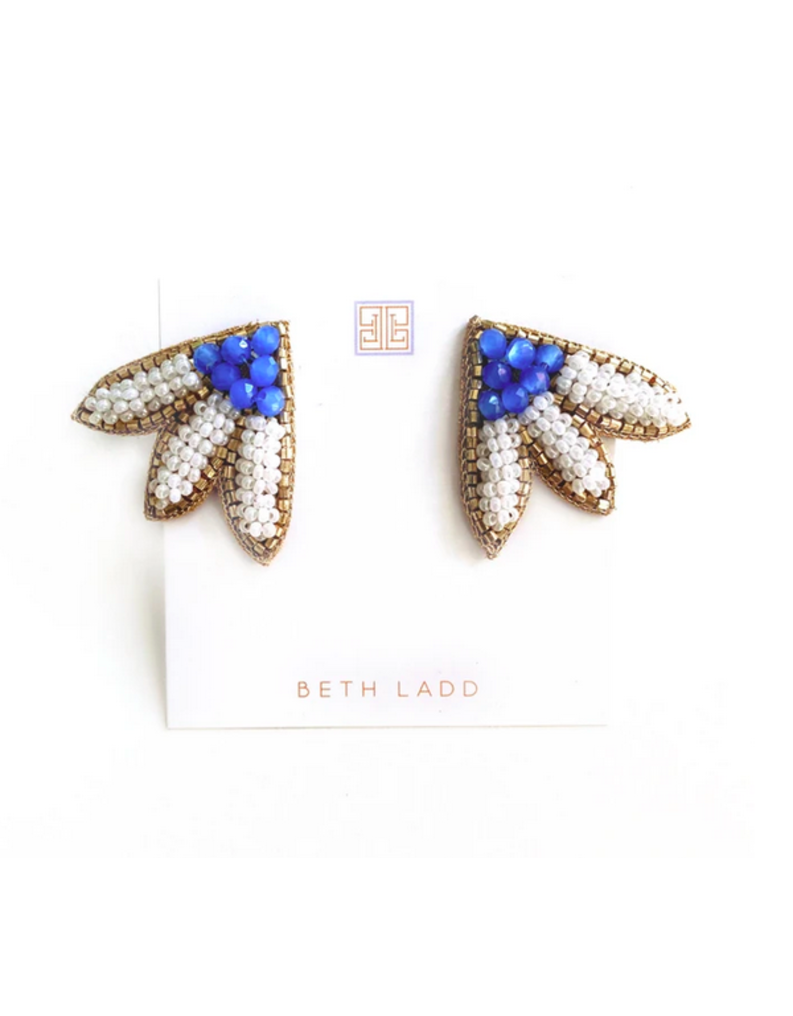 Beth Ladd Collection Calypso Studs in White and Blue by Beth Ladd