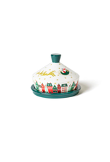 Coton Colors Christmas in the Village Round Butter Dish