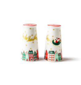 Coton Colors Christmas in the Village Salt and Pepper Shakers