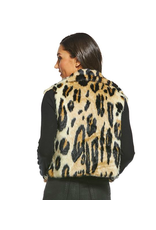 Donna Salyers Fabulous Furs Cropped Vest in Graphic Leopard Size Small