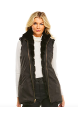 Donna Salyers Fabulous Furs Reversible Zip Vest in Black Size Extra Small