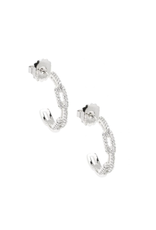 Zenzii Crystal Link Hoop Earring in Silver