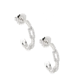 Zenzii Crystal Link Hoop Earring in Silver