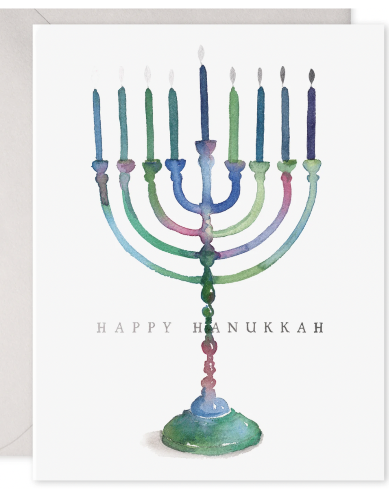 E. Frances Colorful Menorah Card