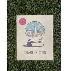 Smudge Ink Charlestown Blue Snow Globe Holiday Print in 8x10