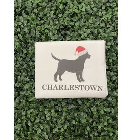 Marshes Fields and Hills Charlestown Santa Dog Tea Towel