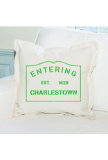 Marshes Fields and Hills Entering Charlestown 20 x 20 Pillow in Grass