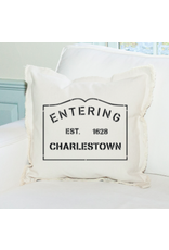 Marshes Fields and Hills Entering Charlestown 20 x 20 Pillow in Black