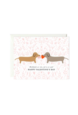 Paula and Waffle Dachshunds Valentine's Day Card