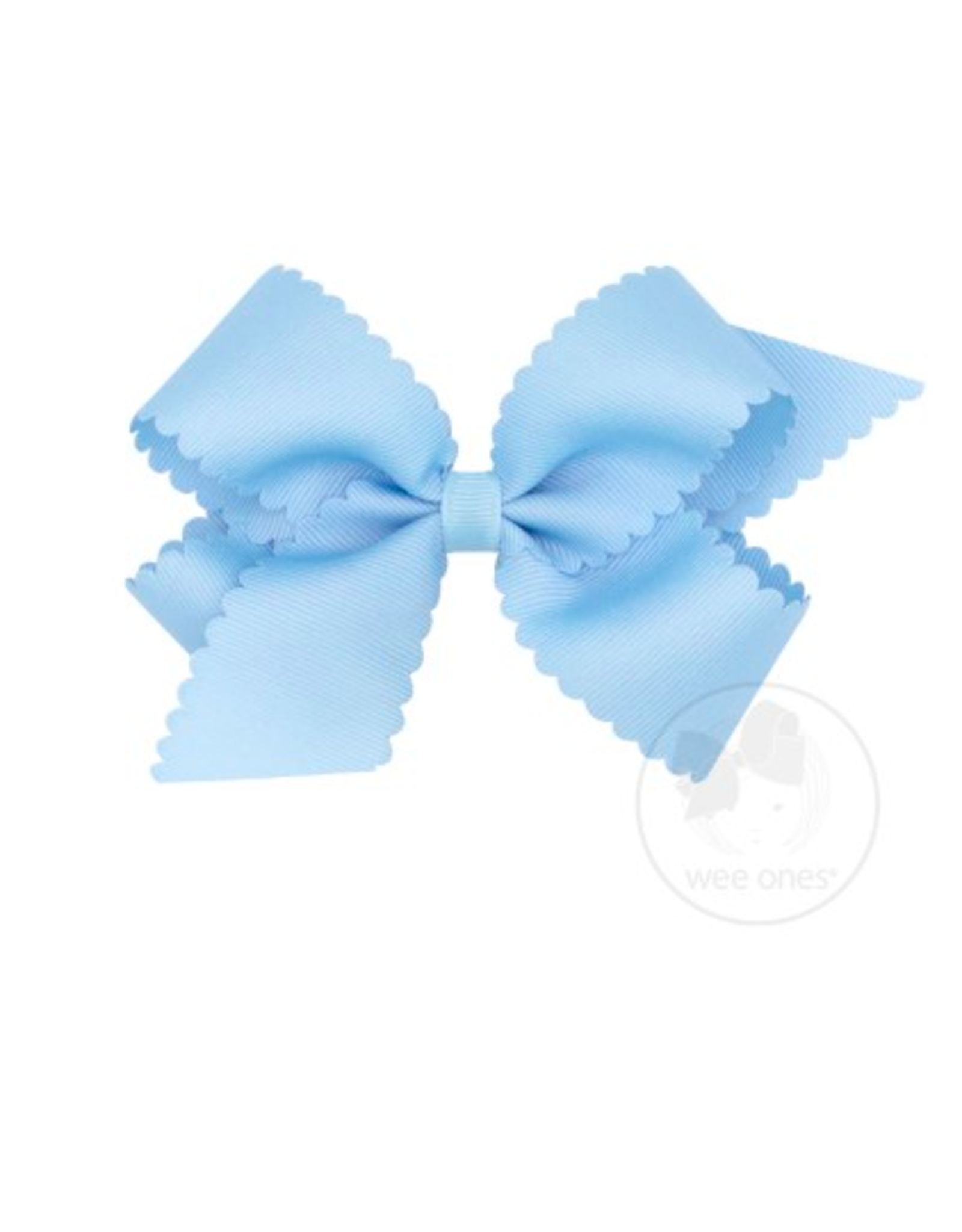 Wee Ones Medium Scallop Bow in Millennium Blue