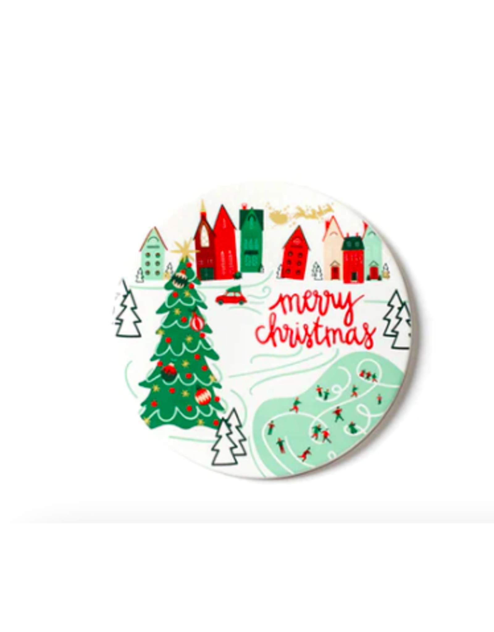 Coton Colors Christmas in the Village Town Round Trivet
