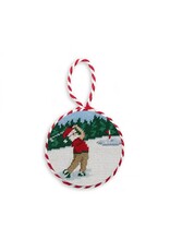 Smathers & Branson Golfing Santa Needlepoint Ornament