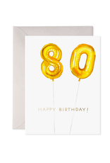 E. Frances Helium 80 Birthday Card