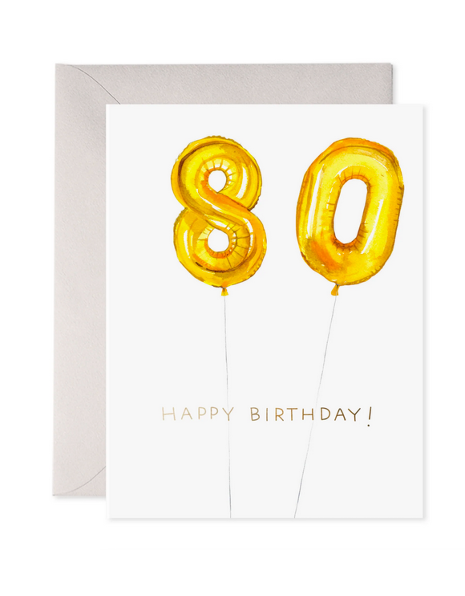 E. Frances Helium 80 Birthday Card