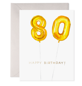 E. Frances Helium 80 Birthday Card